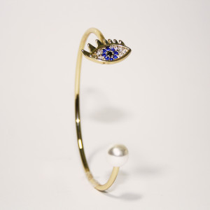 Bracelet jonc oeil bleu
